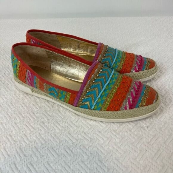 Donald J. Pliner Pizasp Southwestern Beaded Espadrille Slip On Shoes 8.5 Beach - Picture 14 of 14